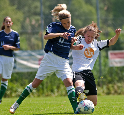 Girls fighting for a ball in Germany