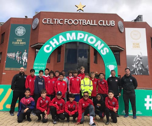 Champions in front of Celtic Football Club